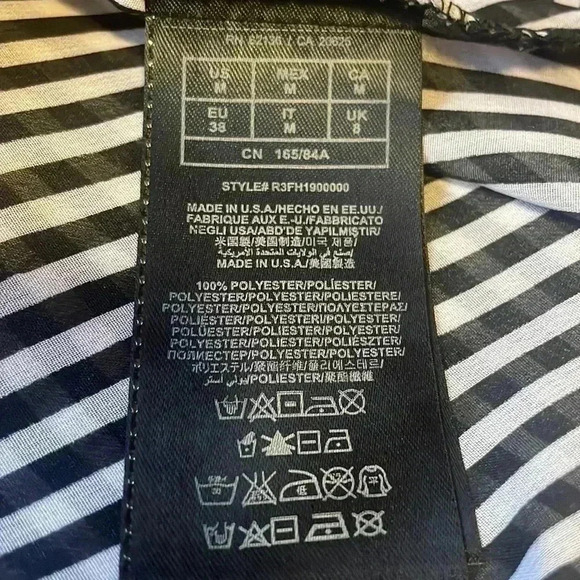 GUESS sleeveless striped infinity open back tank top black and white medium - Picture 12 of 12